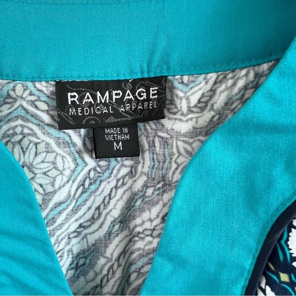 Rampage Medical Apparel Women’s Teal Cotton Scrub Top - Picture 5 of 8